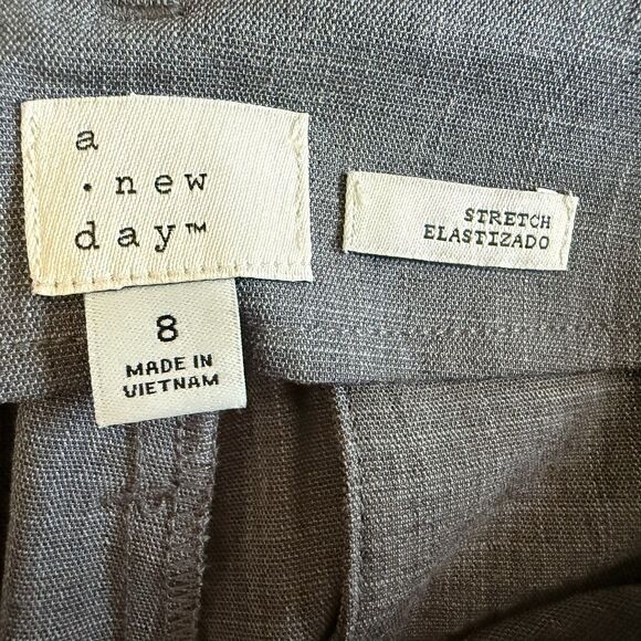 A New Day Tapered Dress Pants Gray Women Sz 8 Cargo Pockets High Rise NWT - Picture 15 of 16